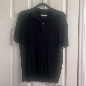 ZARA Black Short-Sleeve Polo Shirt – Size L